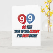 Carte 99ème anniversaire design (Fleur jaune)