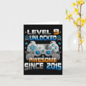 Carte 9 Anniversaire Enfants Garçon Gamer 9 Yr Niveau 9  (Fleur jaune)