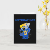 Carte 9 Anniversaire Garçon Bleu Et Jaune Basketbal (Fleur jaune)