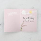 Carte 9 Anniversaire Lapin Sur Rose (Intérieur)