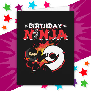 Carte 9 Ans Bande dessinée Style Ninja 9e Anniversaire