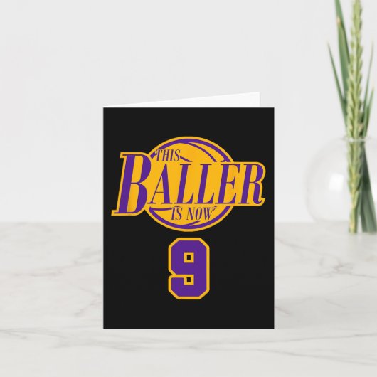 Carte 9 Ans Basketball Baller Purple Et (Devant)