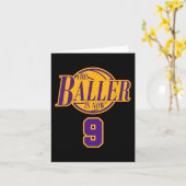 Carte 9 Ans Basketball Baller Purple Et (Fleur jaune)