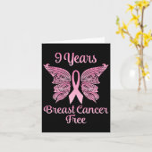 Carte 9 ans Cancer du sein sans survivant guerrier comba (Fleur jaune)