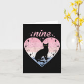 Carte 9 Ans Cute Chat Anniversaire Fille 9e B jour (Fleur jaune)