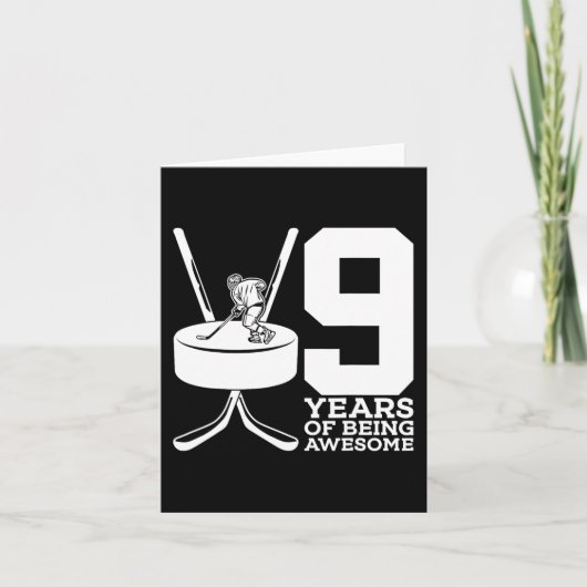 CARTE 9 ANS D'ÊTRE UN HOCKEY GLACE INCROYABLE 9E ANNIVER (Devant)