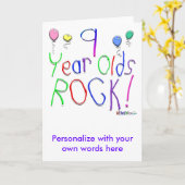 Carte 9 ans Rock! (Fleur jaune)