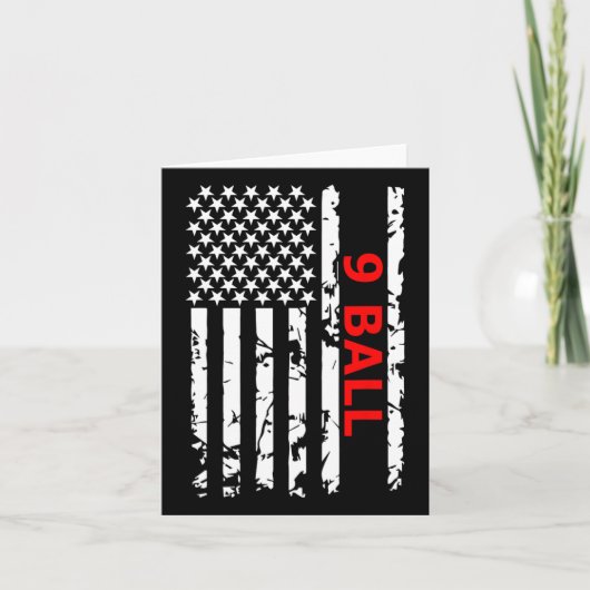 Carte 9 Bal Pool Table Billiards Cadeau (Devant)