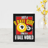 Carte 9 Ball Girl Vivant Dans 8 Ball World Snooker Pool  (Fleur jaune)