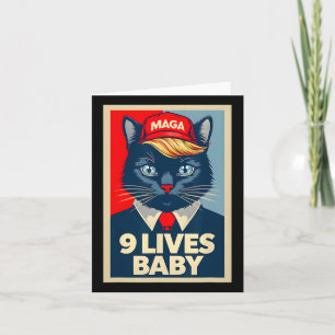 Carte 9 Vies par le mignon Trump Cat Drôle Trump 2024 Pr