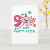 Carte 9e Anniversaire Axolotl Neuf Anniversaire Cute Axo (Fleur jaune)