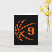 Carte 9e anniversaire Basketball Nine 9 ans Garçons Enfa (Fleur jaune)