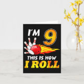 Carte 9e Anniversaire Bowling C'est comment je roule 9 A (Fleur jaune)