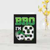 Carte 9e anniversaire Boy Bro Im 9 année Soccer Annivers (Fleur jaune)