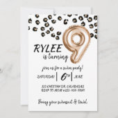 CARTE 9E ANNIVERSAIRE, CHEETAH, FÊTE DES FILLES, LEOPARD (Devant)