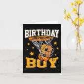 Carte 9e anniversaire de basket-ball garçon 9 ans de bas (Fleur jaune)