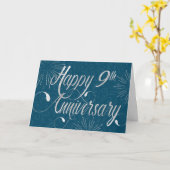 Carte 9e anniversaire de l'employé - Texte Tourbillonnan (Fleur jaune)