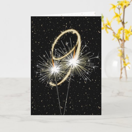 Carte 9e anniversaire du mariage (Fleur jaune)