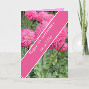 Carte 9e anniversaire du Mariage, Poppy