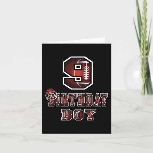 Carte 9e anniversaire garçon 9 ans de football Lover thè (Devant)