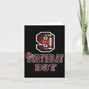 Carte 9e anniversaire Garçon 9 ans Footbyll Lover thème