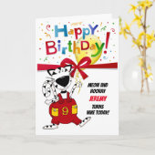 Carte 9e anniversaire garçon ou fille mignonne Cartoon N (Fleur jaune)