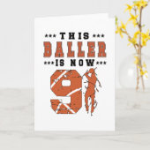 Carte 9e anniversaire Gift Basketball Joueur 9 ans Garço (Fleur jaune)