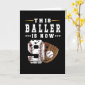 Carte 9e anniversaire Gift Joueur de baseball 9 ans Garç (Fleur jaune)