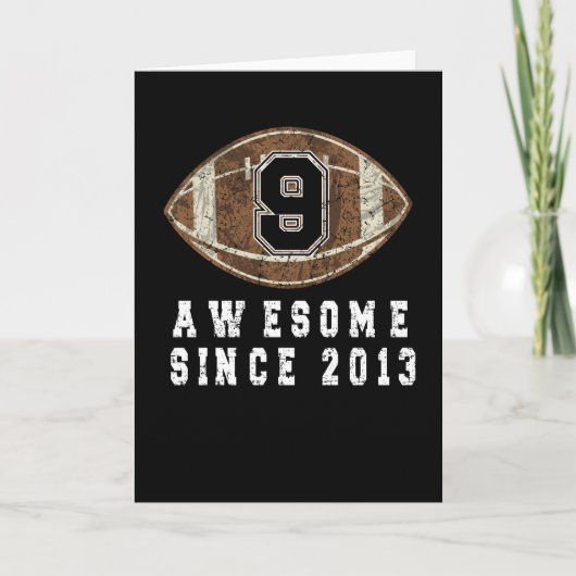 Carte 9e Anniversaire Né En 2013 Football Boy 9 Ans (Devant)