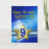 Carte 9e anniversaire pour Superstar (Devant)
