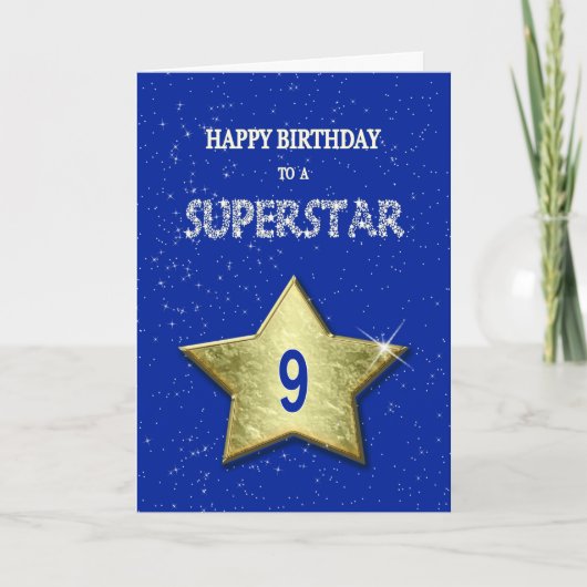 Carte 9e anniversaire pour une superstar (Devant)