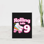 Carte 9e anniversaire Roller Skate 9 ans (Devant)