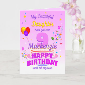 Carte 9e anniversaire ROSE