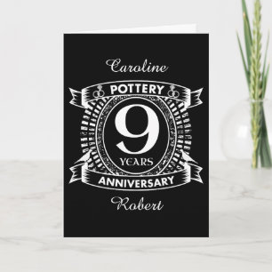 Carte 9ème anniversaire de mariage poterie