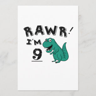 Carte 9ème Cadeau de dinosaure d'anniversaire pour les