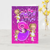 Carte 9ème Domestiques mignonnes de parties (Fleur jaune)