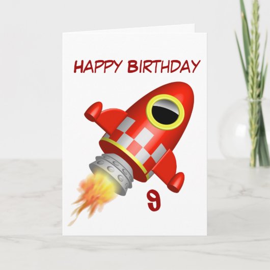 Carte 9ème petit thème de Rocket de joyeux anniversaire (Devant)