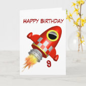 Carte 9ème petit thème de Rocket de joyeux anniversaire (Fleur jaune)