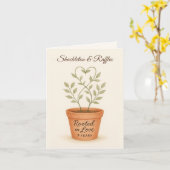 Carte 9th wedding anniversary cat lovers (Fleur jaune)