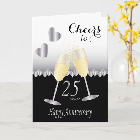 Carte À 25 ans d'anniversaire | Texte DIY (Fleur jaune)