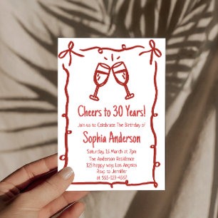 Carte « À 30 ans » dessinée à la main