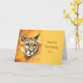 Carte À 40 Anniversaire lâchez Cougar Fun (Fleur jaune)