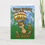 Carte a aidé Brother Happy Birthday with monkey holding<br><div class="desc">A aidé Brother Happy Birthday with monkey holding cake</div>