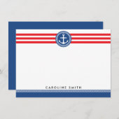 Carte à anneaux bleu rouge rayures plat (Devant / Derrière)