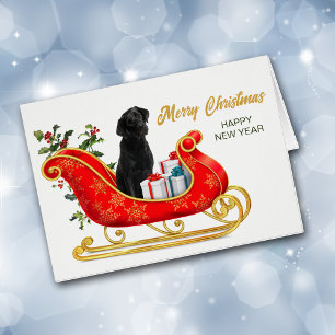 Carte à bascule de Noël Black Labrador Retriever