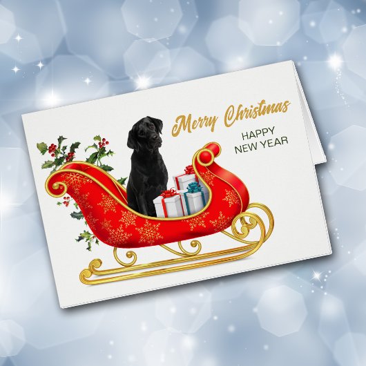 Carte à bascule de Noël Black Labrador Retriever