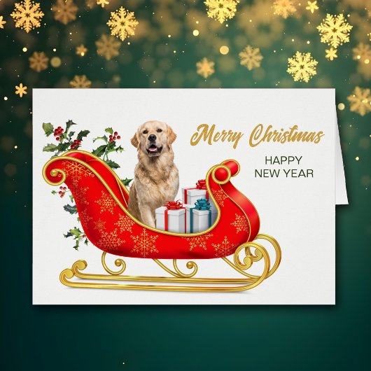 Carte à bascule de Noël Golden Retriever