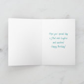 Carte A Beautiful Birthday with Pretty Flowers and Cake (Intérieur)