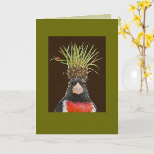 Carte à bec rose/à bec d'herbe (Fleur jaune)