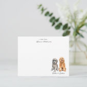 Carte à billet plat Cute Grey & Golden Doodle (Debout devant)